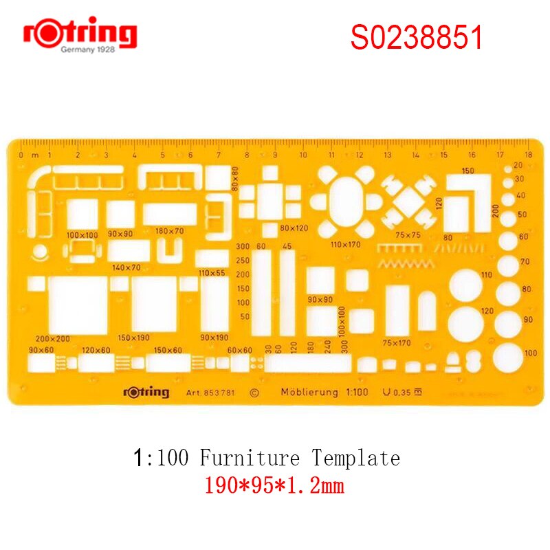 Rotring – gabarit de meuble 1:50/1:100, outils de dessin: S0238851
