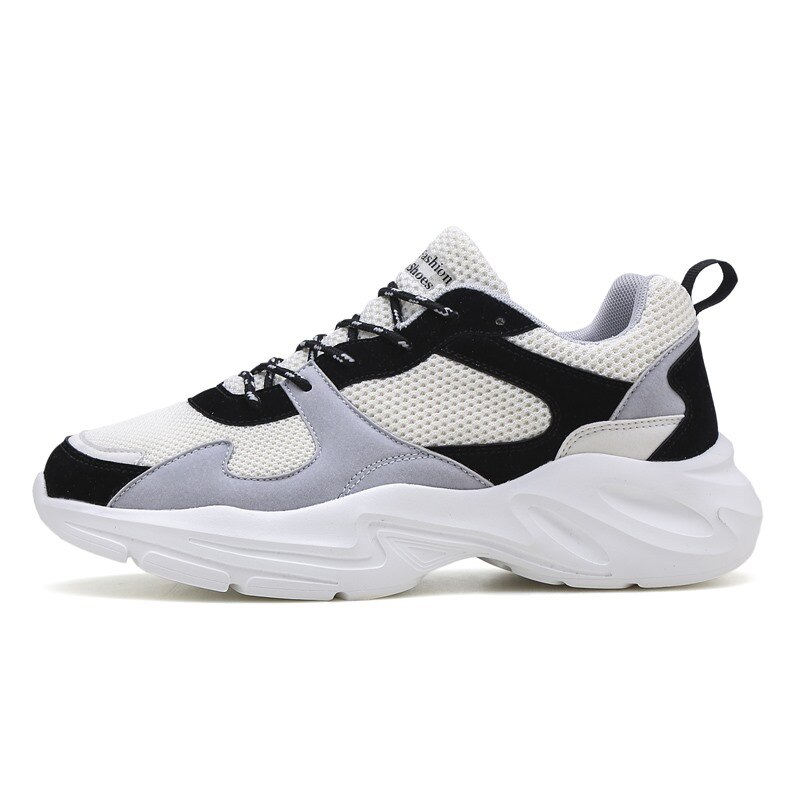 2021 platforma mężczyźni Tenis Sport Daddy Shoes Shock grube dno Chunky Sneakers moda męskie buty sportowe Tenis Masculino kosz Homme: White Black / 10