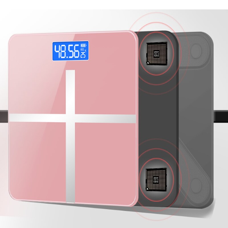 Portable Bathroom Scale Body Weight Digital Scale USB Charging Floor Smart Scale For Weighing LED Display Electronic Scale