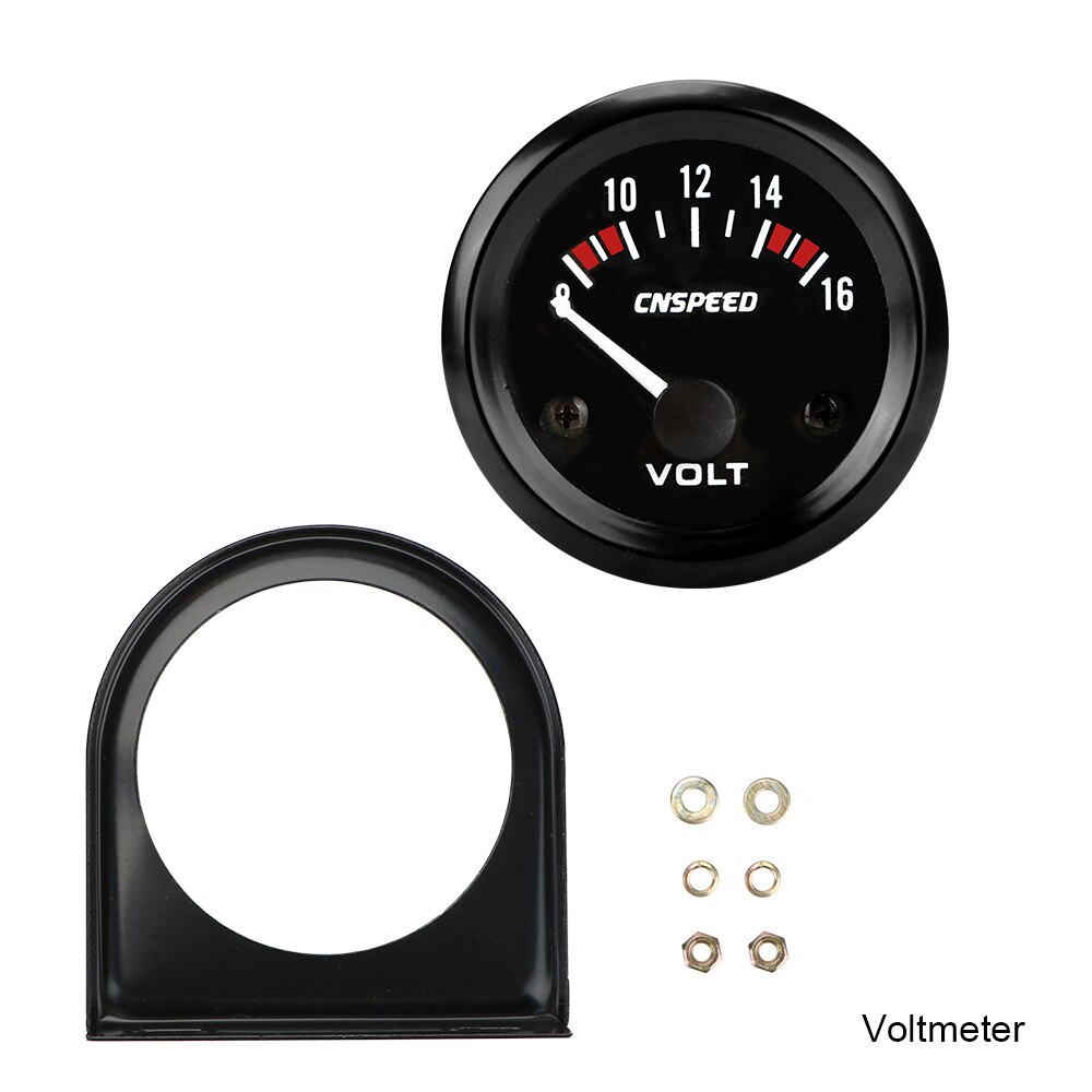 Water Temperature Meter Automobile Vehicle Meter Car Gauge Voltmeter 12V 2" 52mm 0-100PSI Oil Pressure Gauge: Voltmeter