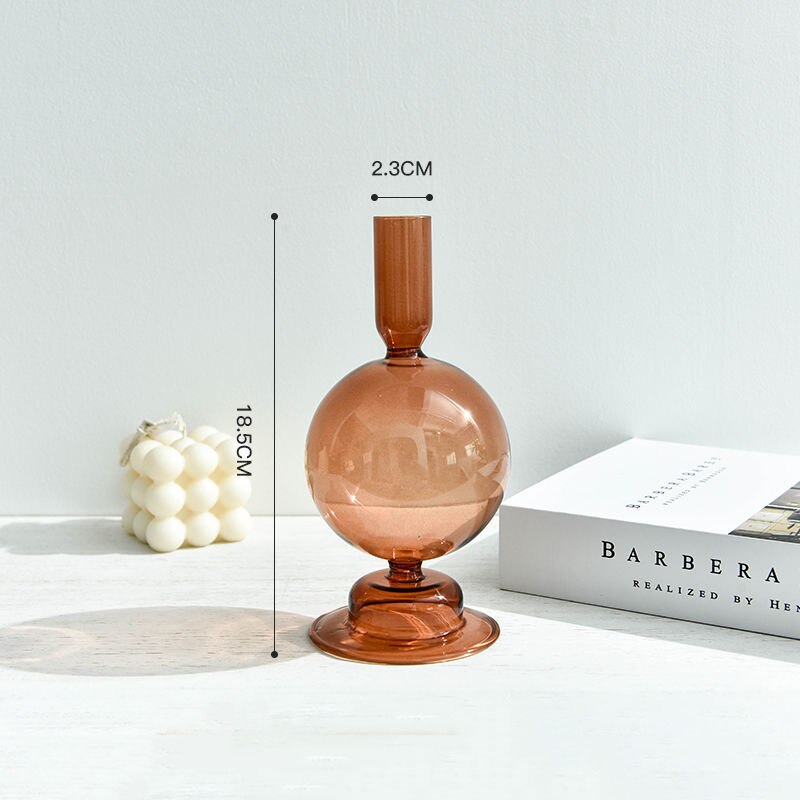 Candle Holder Home Decor Vase Glass Candle Holder Stand European Room Decoration Accessories Wedding Decoration Candlestick: F