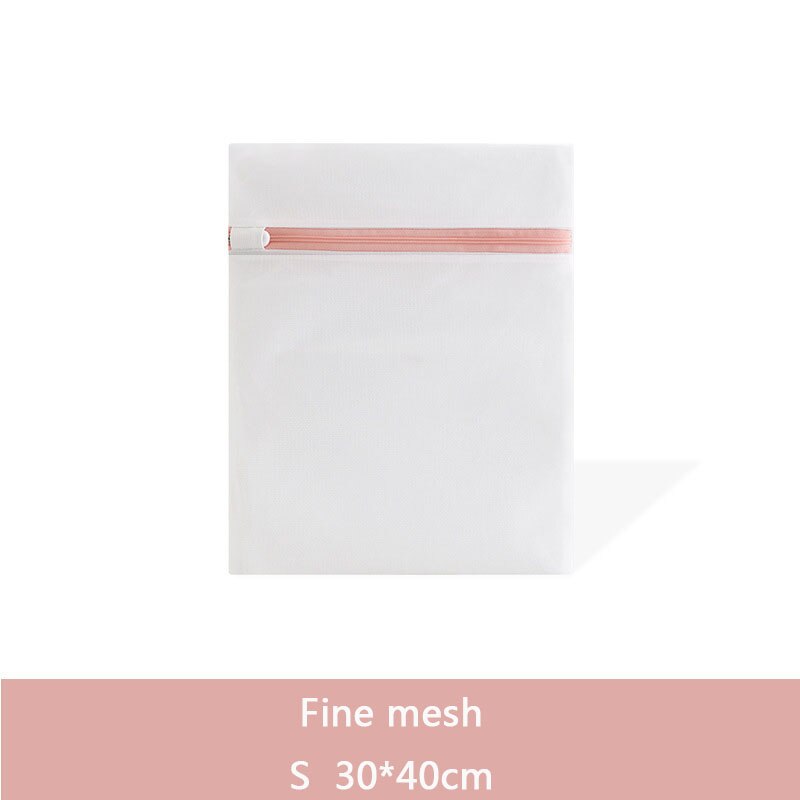 Fresh Solid Laundry Washing Bag Beautiful Zippers High Density Permeable Mesh Large Washing Machine Protection Bags For Clothes: Fine Mesh S