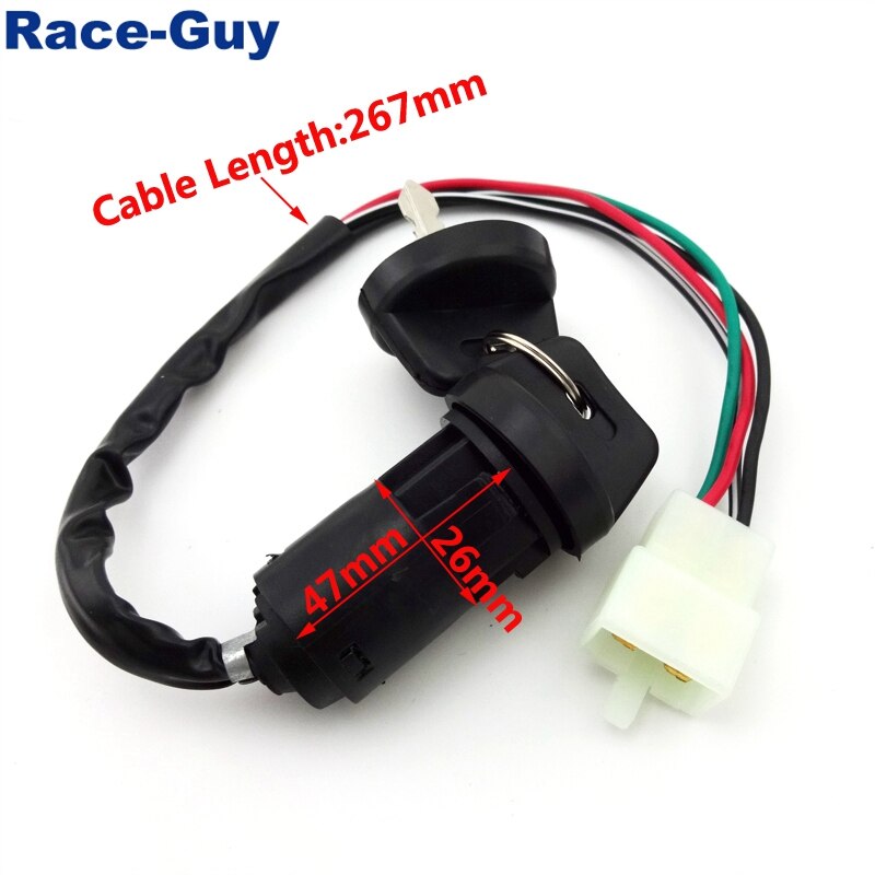 4 Pin Wire Ignition Key Switch For Chinese ATV Quad 4 Wheeler Go Kart Taotao Sunl Roketa Kazuma 50cc 70cc 90cc 110cc 125cc