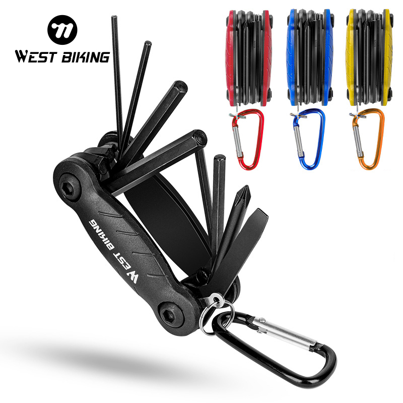 WEST BIKING-Kit de herramientas de Reparación de bicicletas multifuncional, llave hexagonal para radios, destornillador 10 en 1, herramientas para bicicleta de montaña y carretera, accesorios
