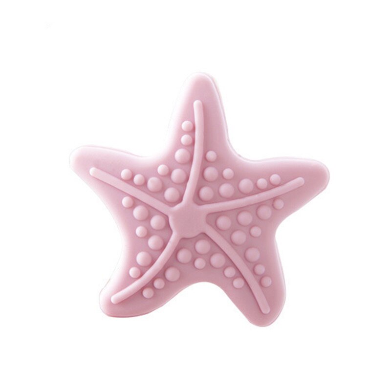 1Pcs Mooie Beschermende Leuke Zeester Lichtgevende Siliconen Deurklink Crash Pad Rubber Kinderen Kids Anti Collision Stop Stok: Pink