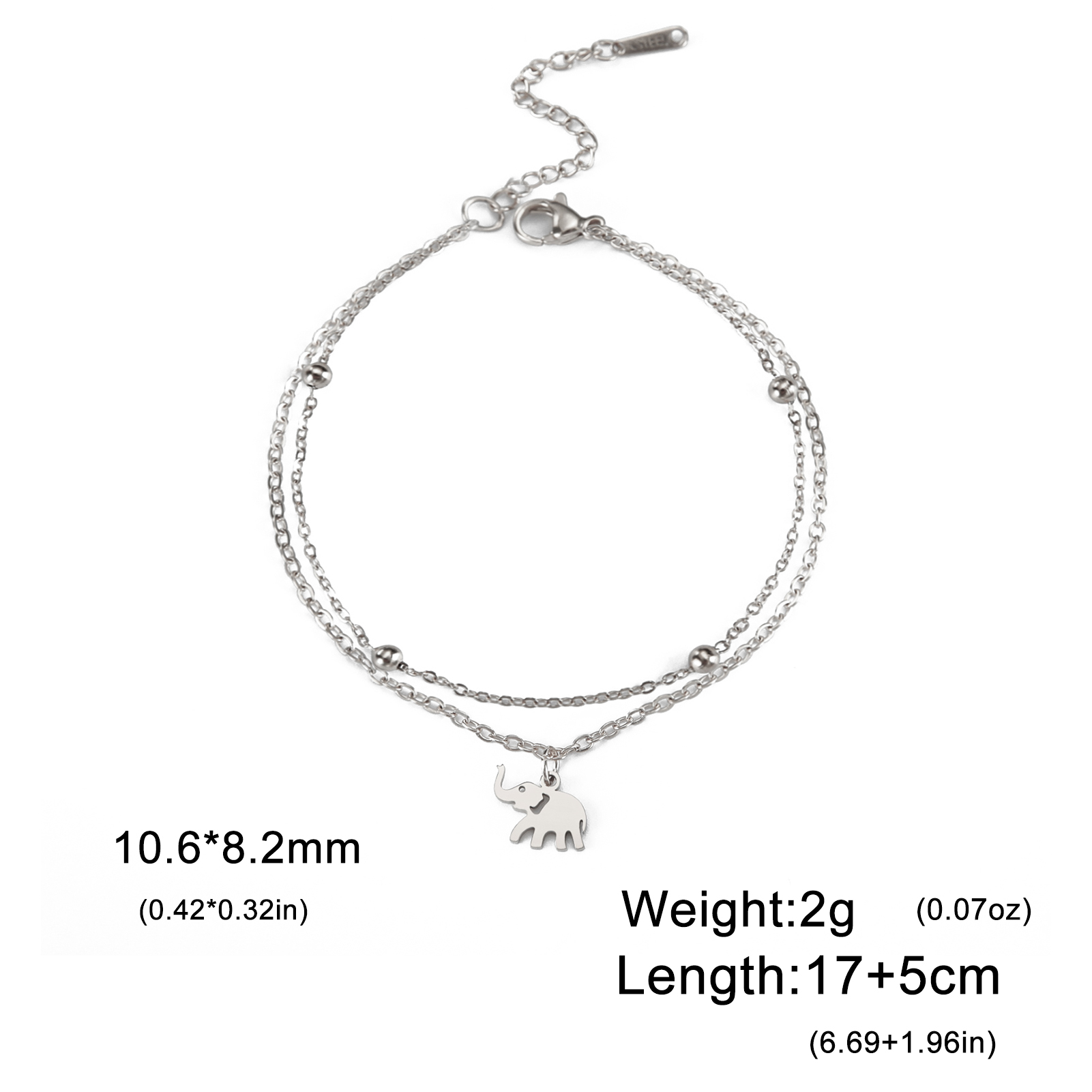 Teamer Roestvrij Staal Hond Paw Bedelarmband Bohemia Schattige Olifant Kat Hoofd Armbanden Voor Vrouwen Feest Sieraden Moeder 'S Dag Cadeau: Roest Rood