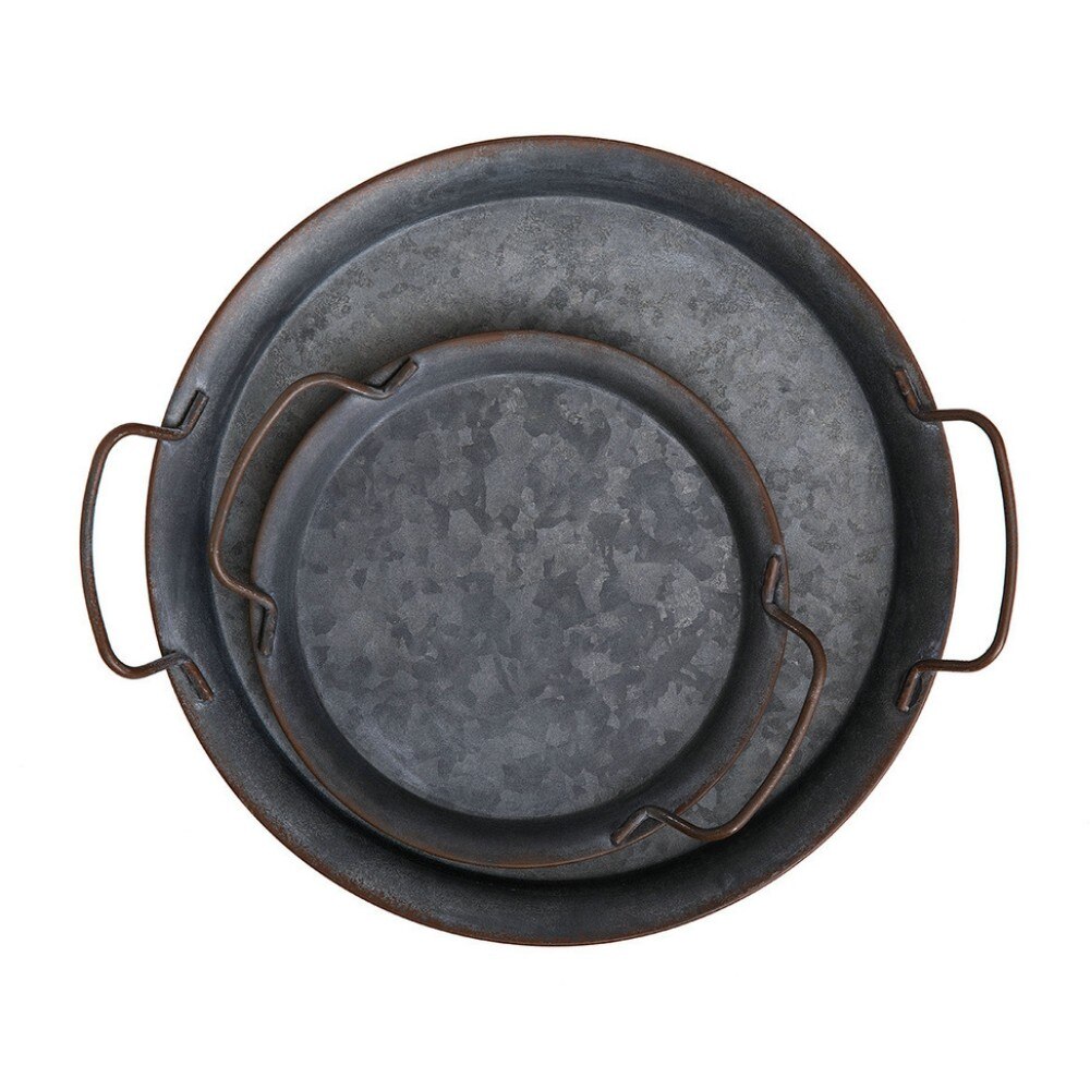 Thuis Retro Metalen Plaat Handgemaakte Ronde Smeedijzeren Vintage Brood Lade