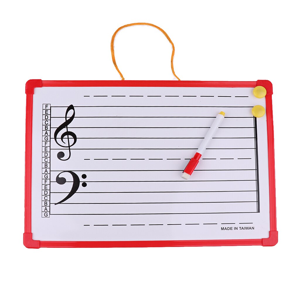 Music Notation Whiteboard DIY Erase Board with Music Staff Magnet Educational Tool 35x25cm