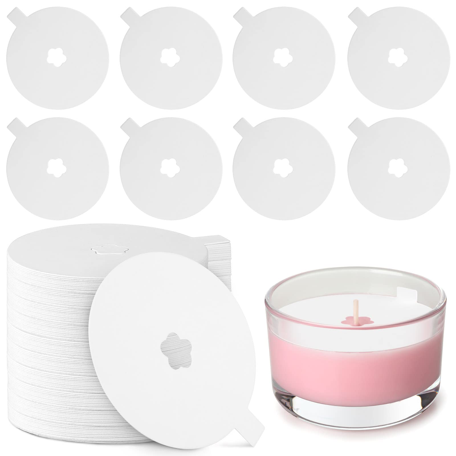 Protectores de polvo para velas, tapas de papel de 100 piezas, protectores de goteo para fabricación de velas artesanales, protección contra el polvo: Default Title