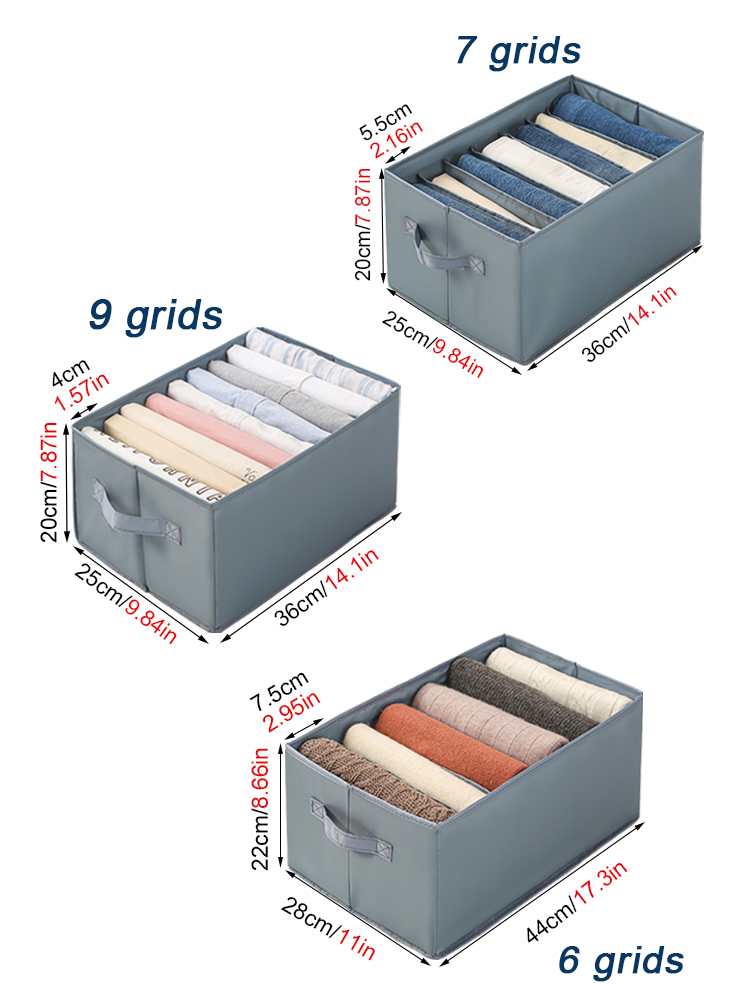 Collapsible Clothing Organizer Clothes Pants Storage Box Closet Drawer Wardrobe Underwear Socks T-Shirt Storage Organizers