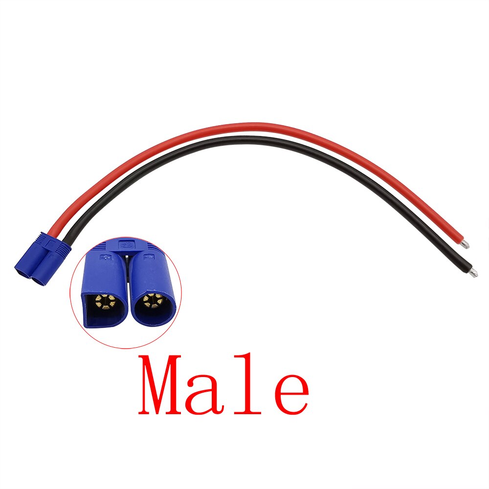 10AWG Silikon Kabel EC5 Stecker/Weibliche Jack Draht Anschluss für RC Batterie Spielzeug Zopf Draht Länge 15cm 30cm 50cm: 1Stck männlich / 15CM