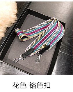 Gold Rainbow Bag Straps Handbag Belt Wide Shoulder Bag Strap Replacement Strap Accessory Bag Part Adjustable Belt For Bag 120cm: F-purple-silver