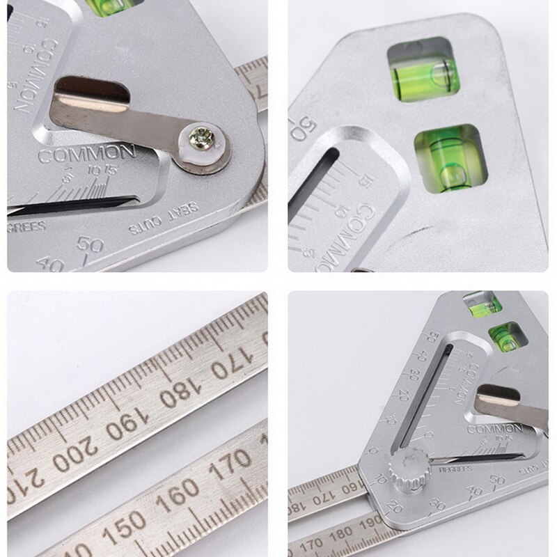 Level And Measuring Layout Tool Multifunctional Angle Measuring Ruler With Level Bubble Carpentry Tool