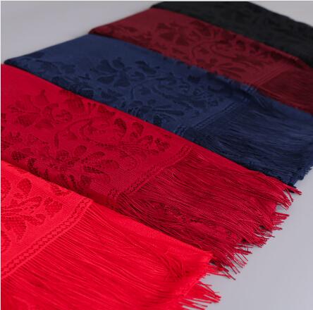 Women Cotton Polyester Floral Lace Scarf Shawl Tassels Party Wedding Lace Veil India Arab Muslim Hijabs Scarves