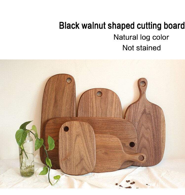 Japanese-style black walnut shaped breadboard, solid wood chopping board, chopping board, chopping board, kitchen utensils