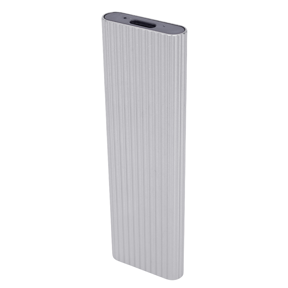 M.2 NGFF/NVME to USB3.0 Mobile Hard Disk Case SATA SSD Type-C 5Gbps Enclosure Adapter: Silver