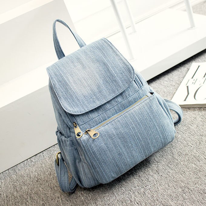 Zaino da donna Casual in Denim Jeans di tela di alta qualità di grande capacità zaino da viaggio zaino da viaggio zaino Mochila blu