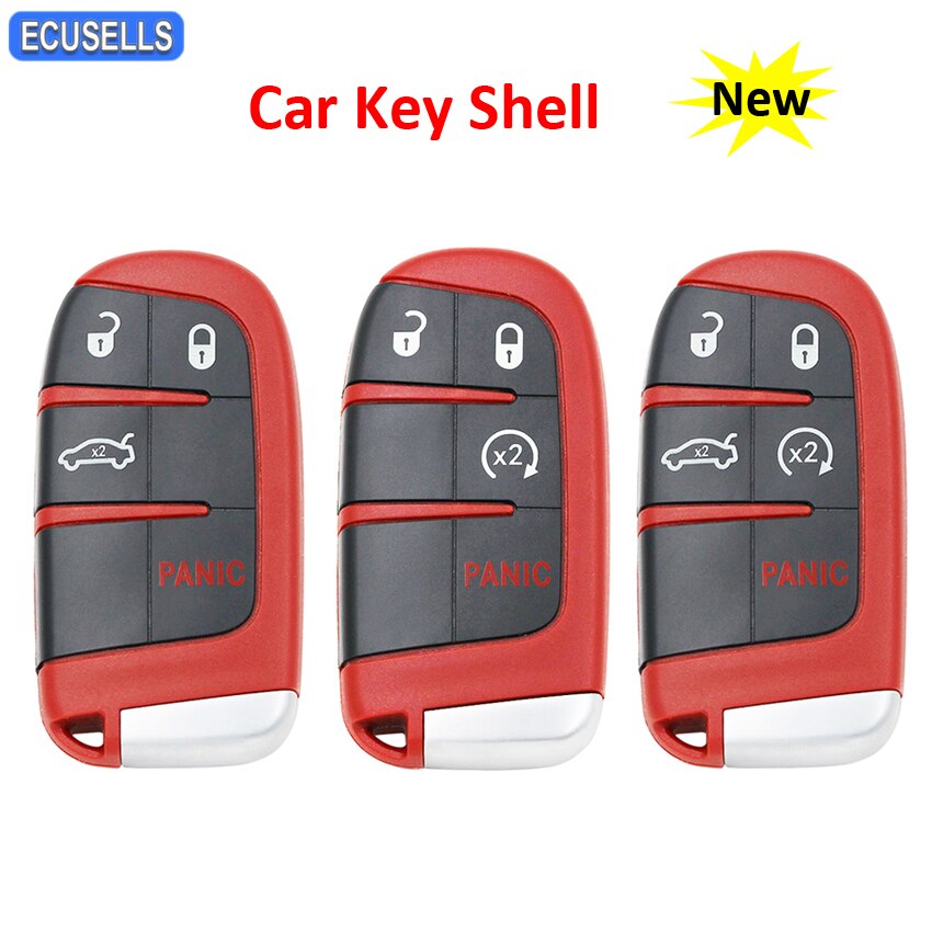 Nowy zamiennik 4/5 przycisk zdalny inteligentny obudowa kluczyka Obudowa dla Chrysler 300 dla unik pretendent ładowarka strzałka Durango dla jeep czerwony