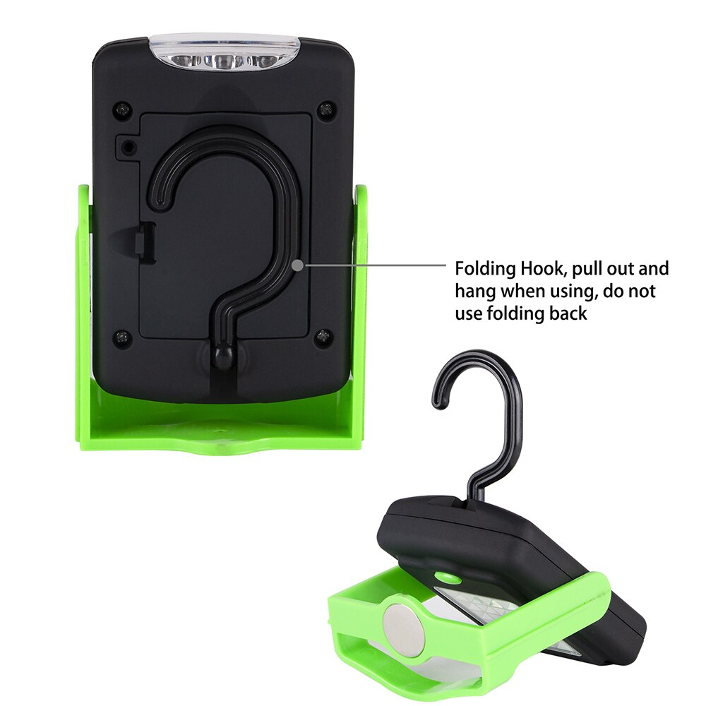 Linterna LED con soporte de farol para trabajo, gancho giratorio colgante, lámpara de luz nocturna de rotación, resistente al agua, 20LED