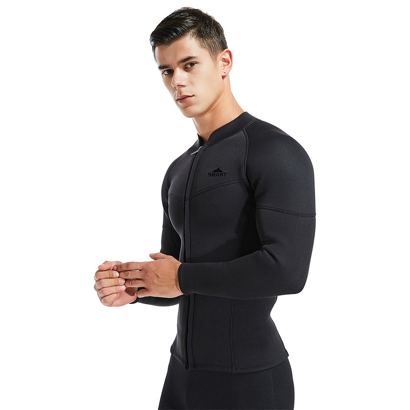 Sbart 3Mm Neopreen Warme Jas Wetsuits Mannen Duikpakken Zwemmen Tops Lange Mouw Mannelijke Scuba Rashguards Snorkelen Gear Deo