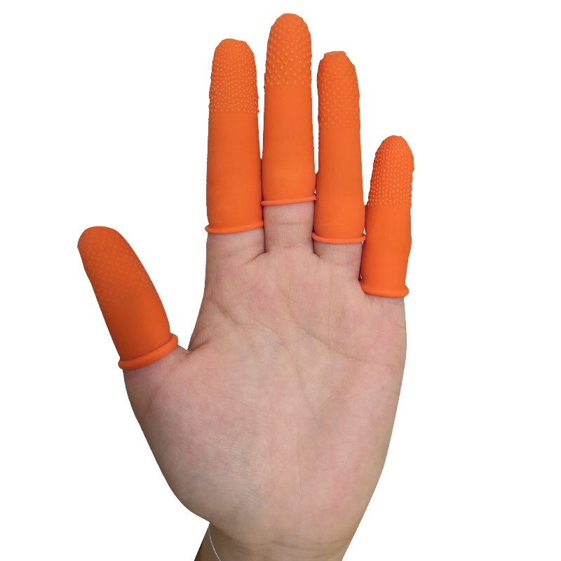 100 stk antislip latex handsker multifunktionelle finger barnesenge fingerspidsbeskytter til optælling rengøring elektronisk have arbejdshandsker