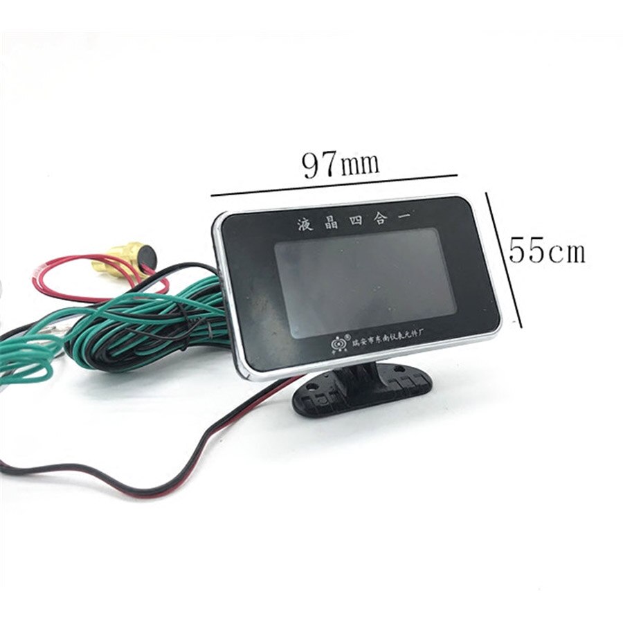 4 In 1 Lcd 12 V/24 V Graafmachine Auto Oliedrukmeter + Voltmeter + Water temperatuurmeter + Olie Brandstofmeter