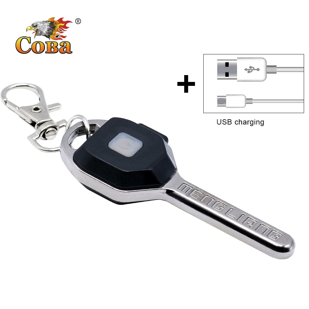 Coba mini linterna LED llavero luz llave portátil linterna pequeña linterna 2 modos al aire libre brillo USB recargable