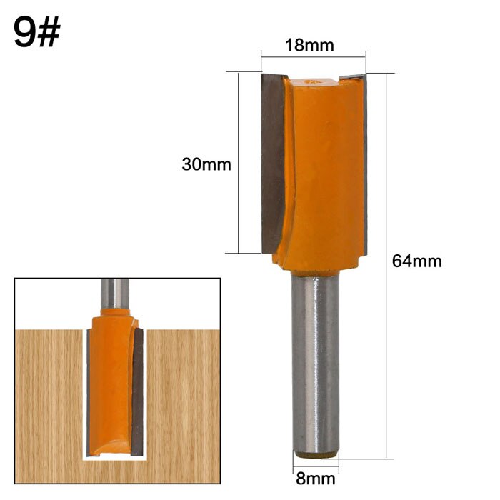 1pc 8mm Shank Straight Long Blade Flush Trim Wood Router Bit Industrial Grade Two Flute Woodworking Milling Cutter