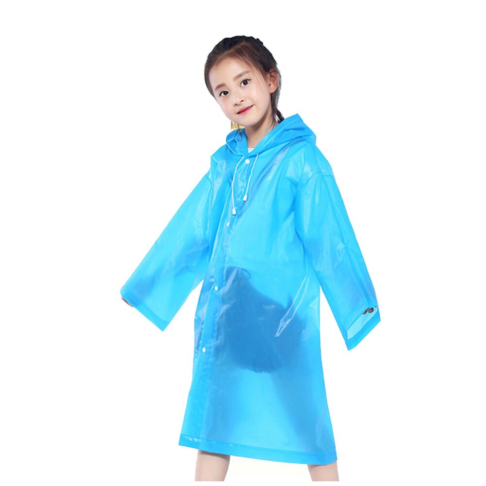 Verdikte Non-Wegwerp Kind Beschermende Regenjas Waterdichte Eva Kinderen Regenjas Kinderen Poncho Transparante Plastic Regen Jas: blauwe kleur