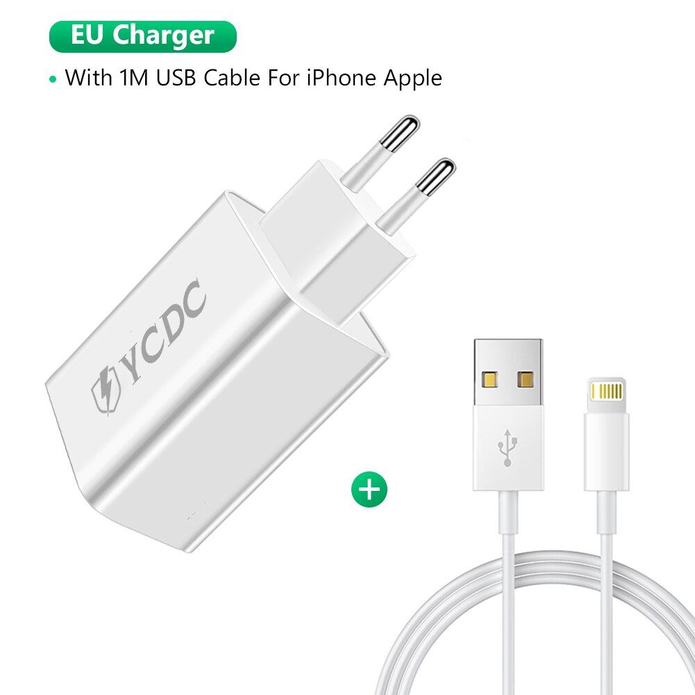 5V 3.5A/2.0A USB Phone Wall Charger Power Adapter EU Plug Universal With Cable for iPhone 13 12 Pro iPad Huawei Samsung: E