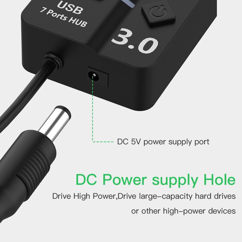 Usb Hub 3,0 5Gbps hoch Geschwindigkeit 4 Hafen Usb 3,0 Hub Splitter Auf/aus Schalter Für Laptop Pc