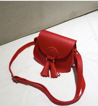 Novas crianças meninas mulheres bonito pequeno ombro bolsa de couro da cintura bolsa crossbody senhoras moedas bolsas: Vermelho