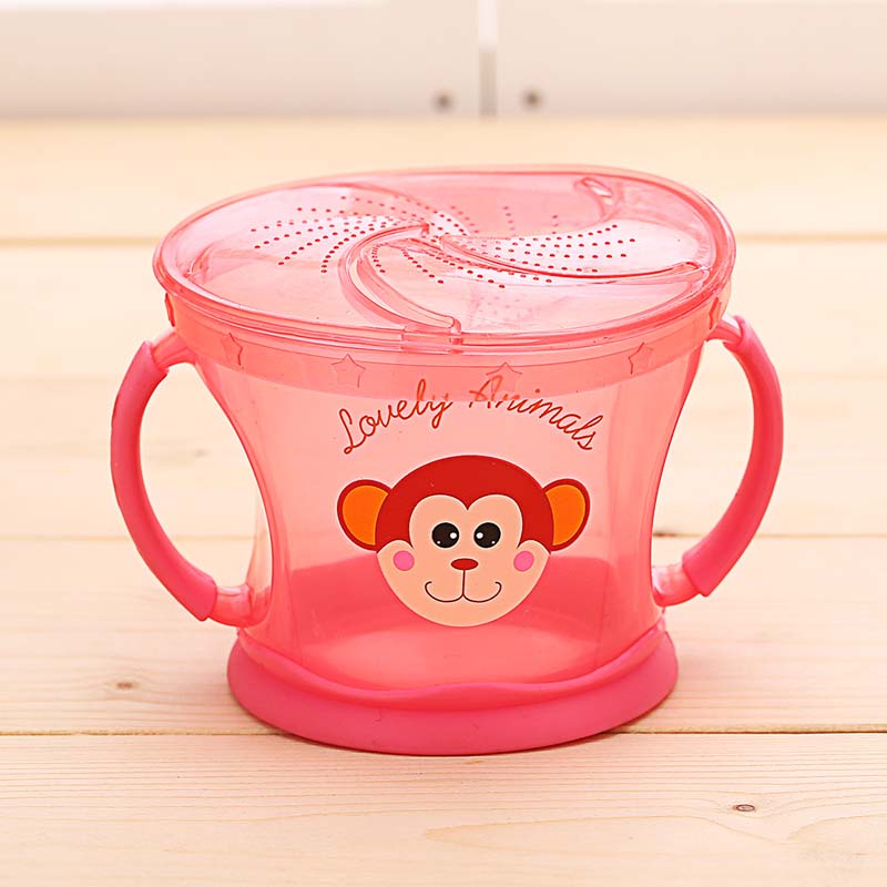 Baby snackvanger beker veilige snackbeker anti-mors snackbeker servies babyvoedingsbeker kom: Rood