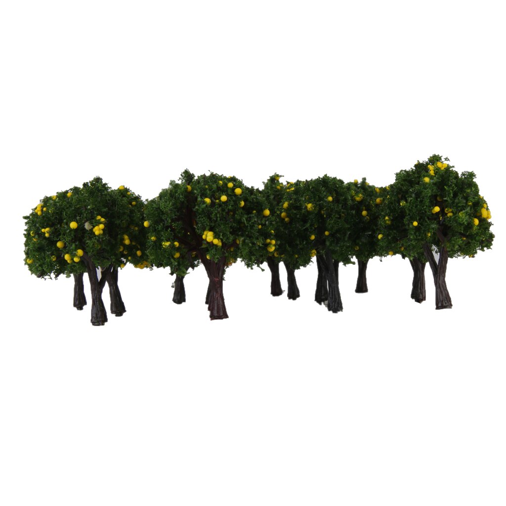 Lot 20 Yellow Fruits Tree Model Train Farm Orchard Diorama Scenery Z 1/300