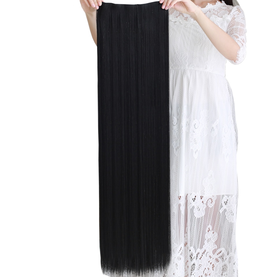 AILIADE-extensiones de cabello de 100cm con 5 pinzas, postizos resistentes al calor, peinados largos y rectos, pelo gris con Clip sintético