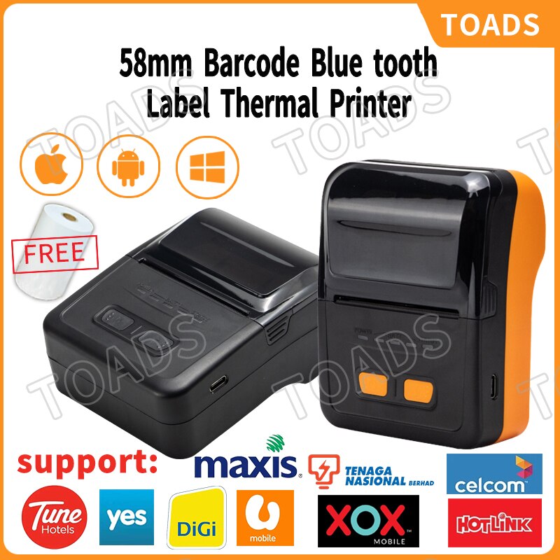 Portable Bluetooth Printer With USB &amp; Bluetooth Interface Wilress Connected With Mobile Phone &amp; Computer Mini Thermal Printer