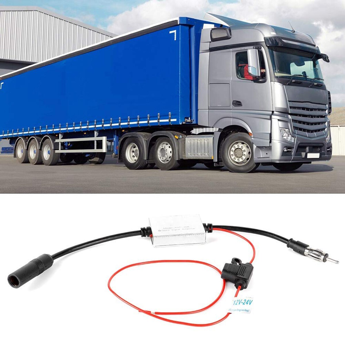 Antenna Amplifier Car FM Radio Aerial Antenna Signal Reception Amplifiers Booster Antenna Radio Amplifier With Adhesive