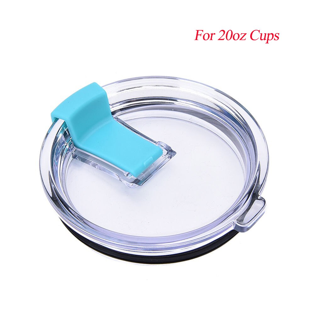 Water Bottle accessories Crystal Clear Tumbler Cup Splash Spill Proof Seals Lid With Slider Closure For 20/30oz bottle covers: Blue 20oz