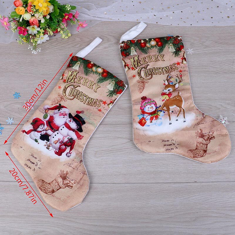 3 styles 1pc julestrømper stof små støvler tasker ornamenter fest hjemmepynt