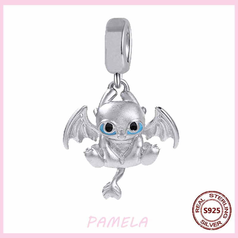 PAMELA-abalorios de plata esterlina 925 para mujer, abalorios de flamenco rosa, perro, búho, Animal, bricolaje para pulsera colgante Original, joyería de: YBT693