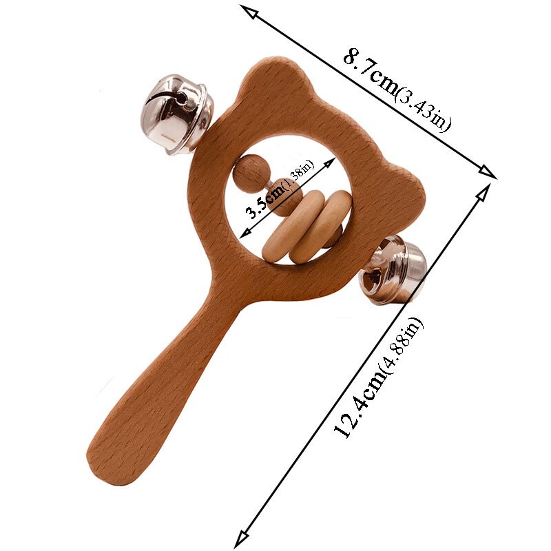 Baby Spielzeug 0 12 Monate Aus Holz Rassel Spielzeug Baby Shaker Hand Glocke Baby Rassel Sand Hammer Musical Spielzeug Montessori Pädagogisches spielzeug: TJ190