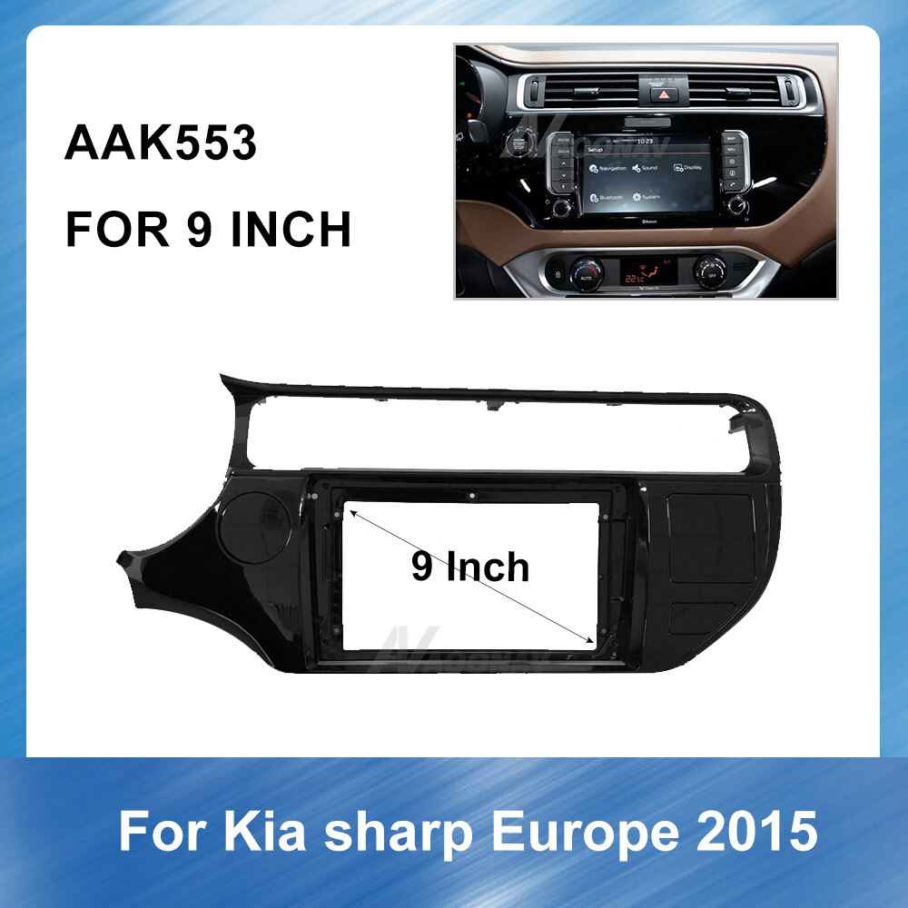 9 Inch 2 Din Car Radio Multimedia fascia frame For KIA RIO Panel Dash Mount Installation Car DVD Frame Trim Kit