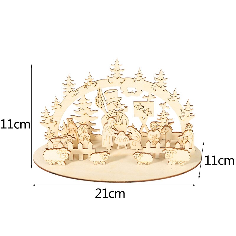 Gelukkig jaar doe-het-zelf knutselwerkje houten eland ornamenten kinderkerstversiering voor thuis kerstboom houten ornament: Zy381-b02