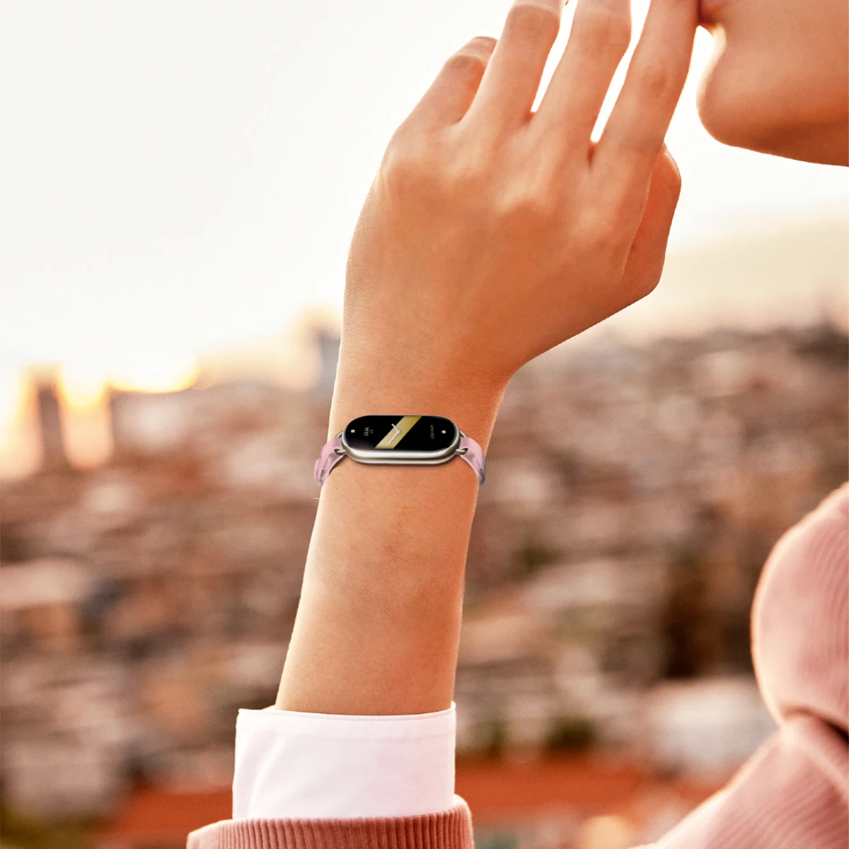 Rubber Strap for Xiaomi Mi Band 9 Stainless Steel Buckle Bracelet for Miband 8 NFC Lady Style Replacement Silicone Band