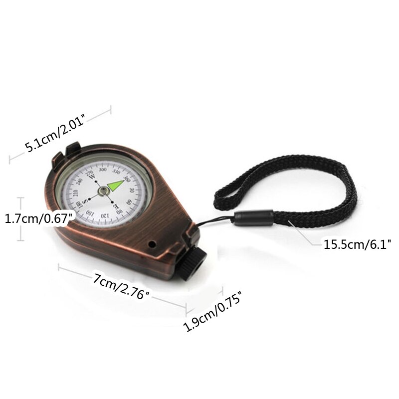 Boussole américaine multifonction en métal pour l&#39;extérieur, Portable, précise, étanche, résistante aux secousses, pour la survie géologique