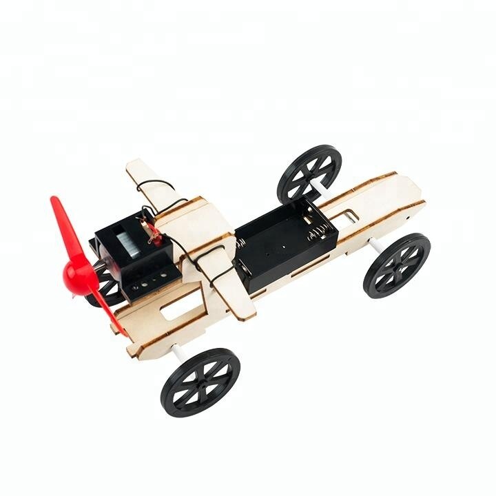 Diy energia eólica carro ciência brinquedos educativos para crianças