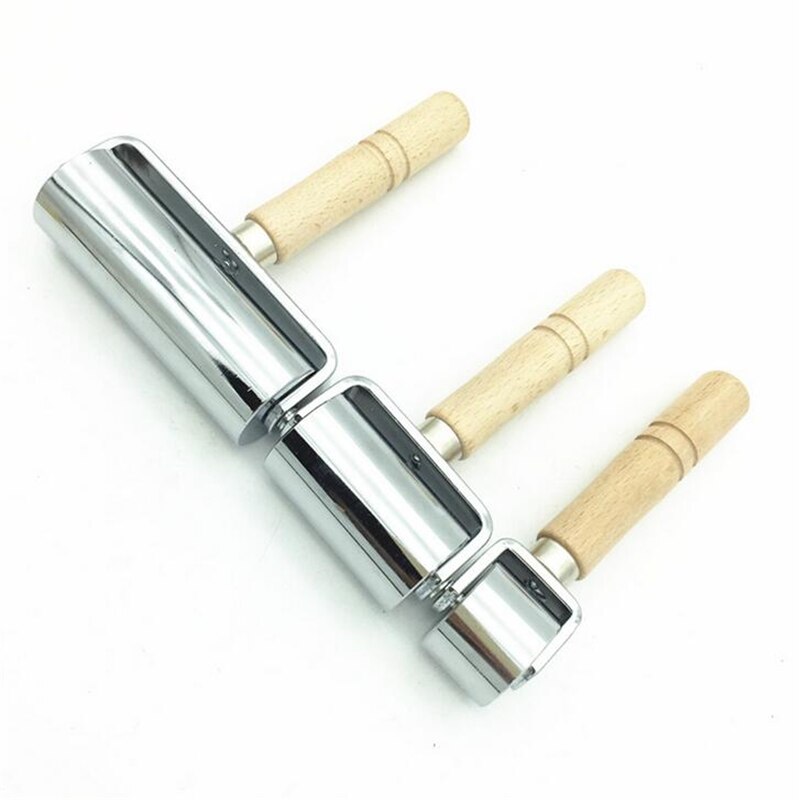 Handmade Wooden Handle Multiple Size Carbon Steel Leather Rolling Craft Roller Leather Roller Leathercraft Tool Accessories
