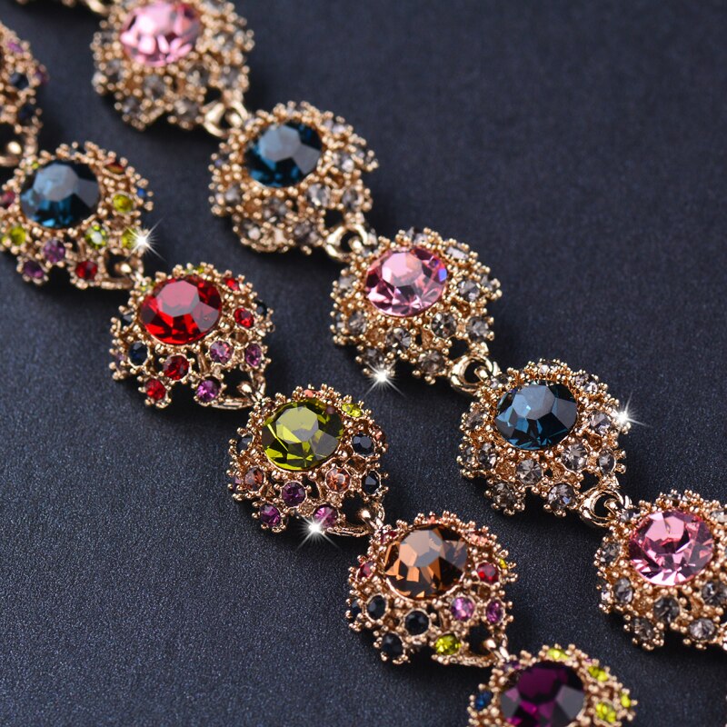 SINLEERY Vintage zircon cubique fleur Bracelet Antique or couleur chaîne Bracelet creux pour les femmes bijoux SL441 SSP