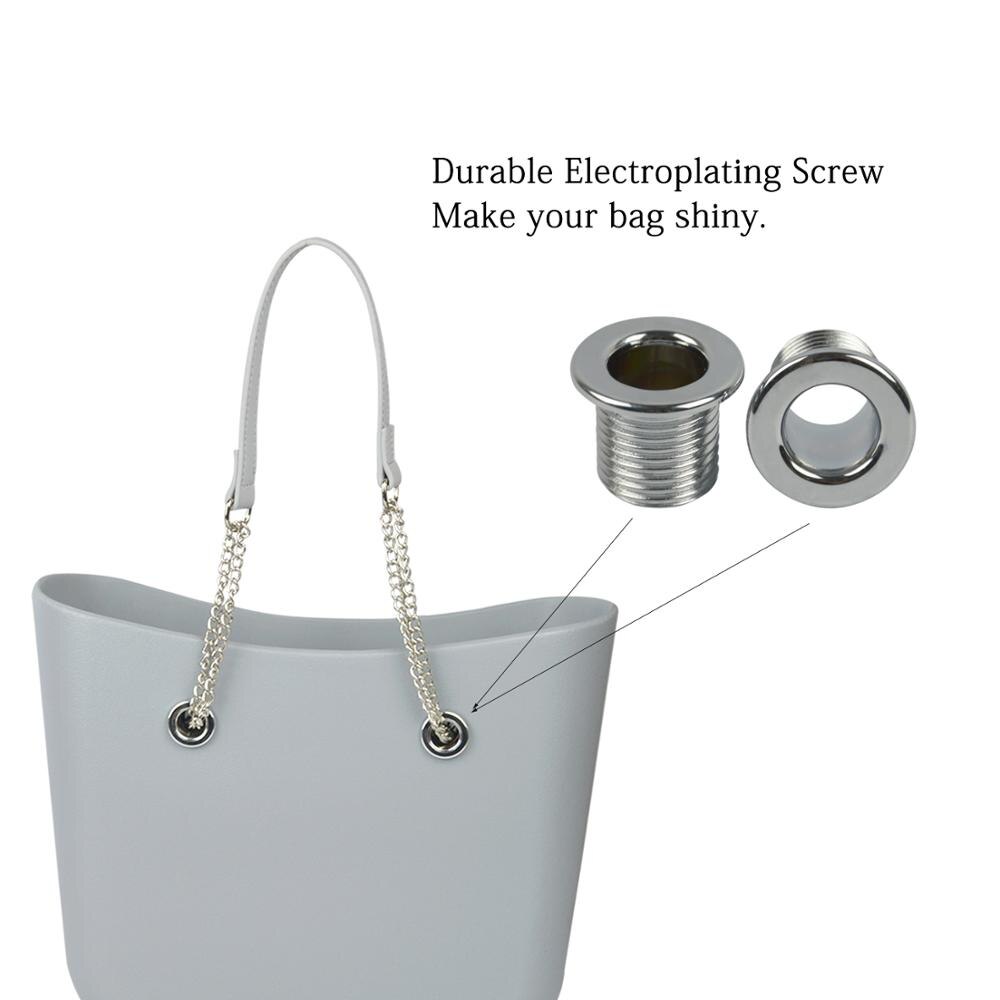 1 Pair Obag Silver Long Double OT Chain With Metal Plating Screw For OBag O bag Women Bag Shoulder HandBag