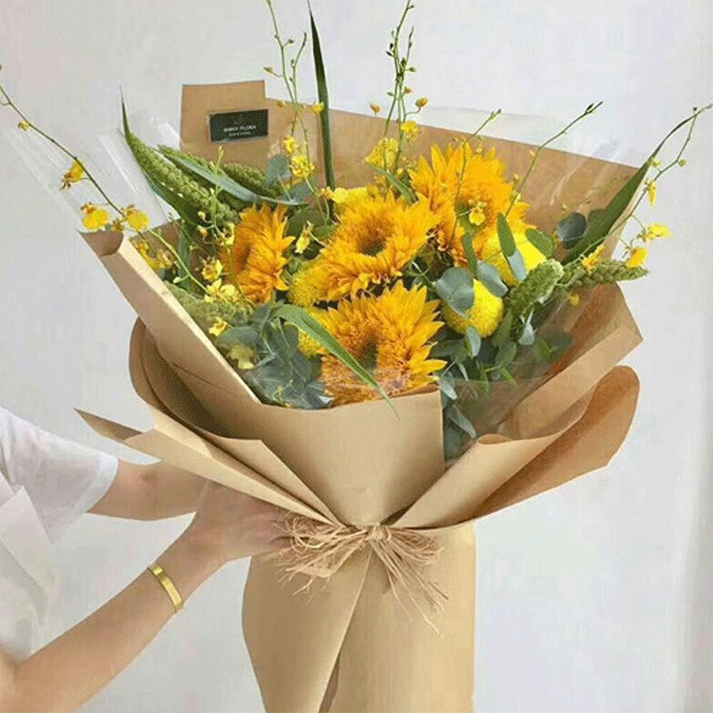 Kraft Papier Jahrgang Zeitung Blume Verpackung Papier Braun Kraft Verpackung Papier Rolle Für Hochzeit Geburtstag Verpackung Papier